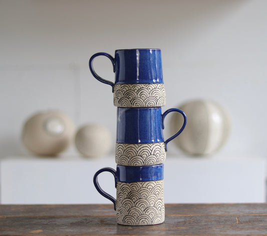 Mug - Scale - White w Blue Rim