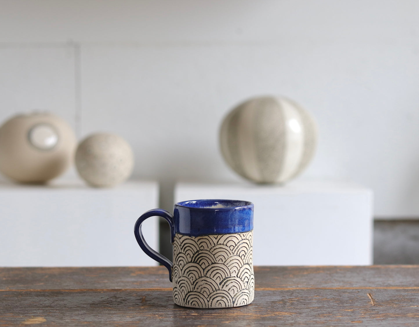 Mug - Scale - White w Blue Rim