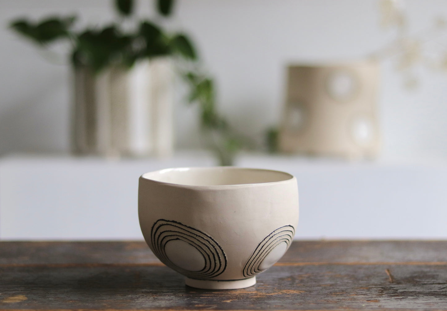 Bowl - White Circles - Medium