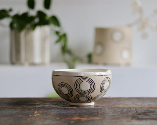 Bowl - White Circles - Medium