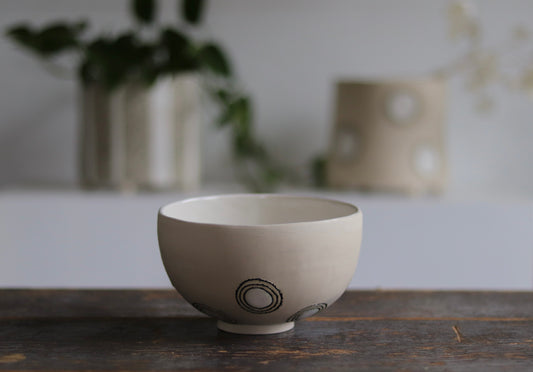 Bowl - White Circles - Medium