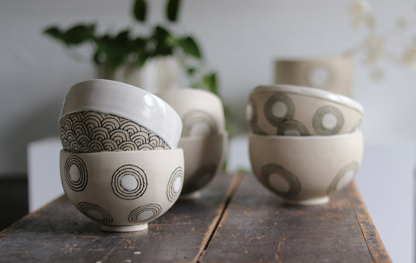 Bowl - White Scales - Medium