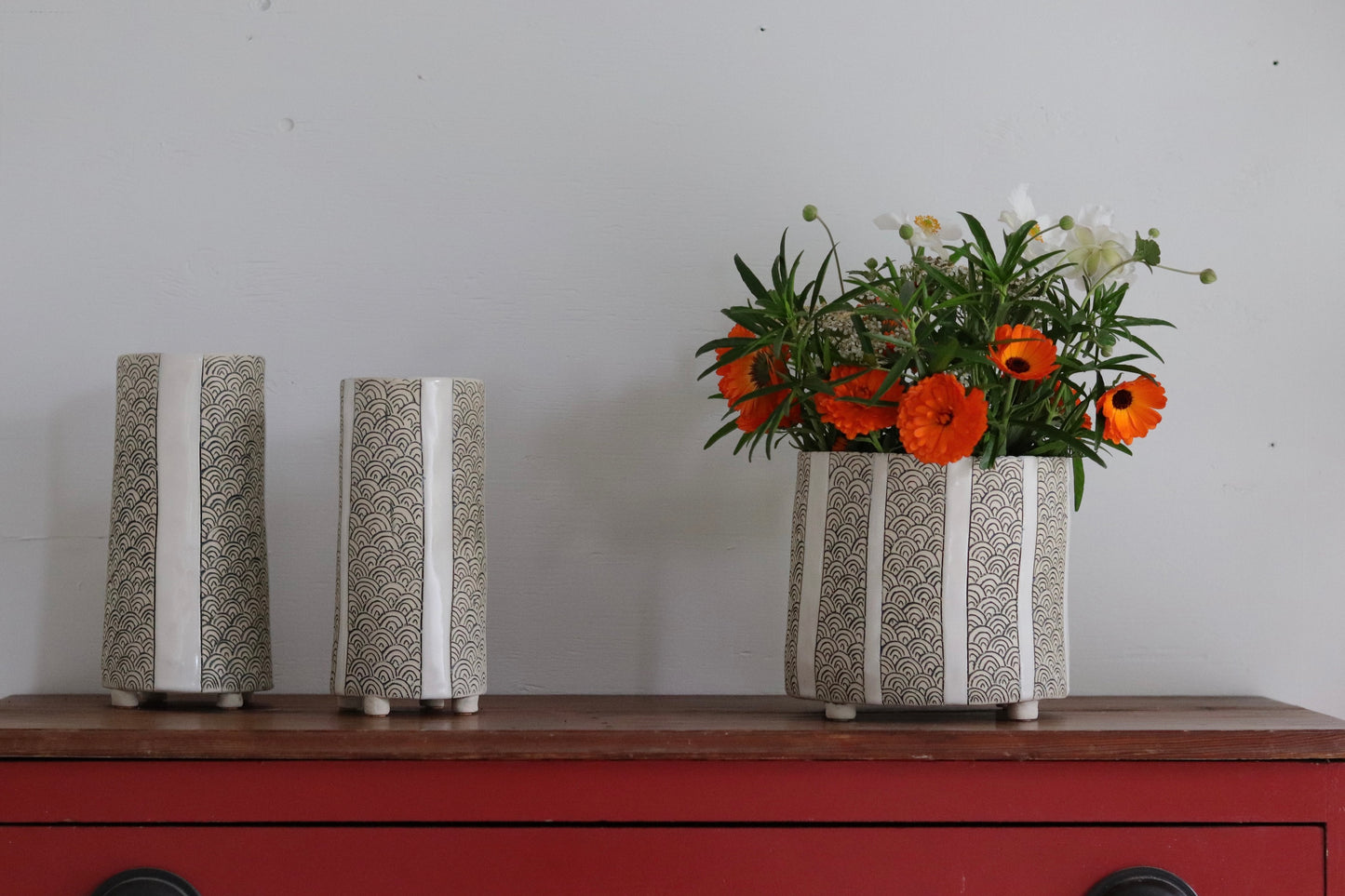 Vase - Scale - White - Short