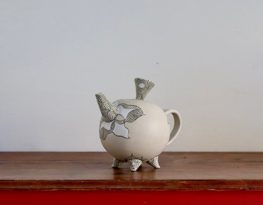 Teapot - White Abstract