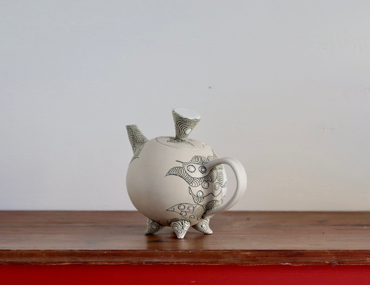 Teapot - White Abstract