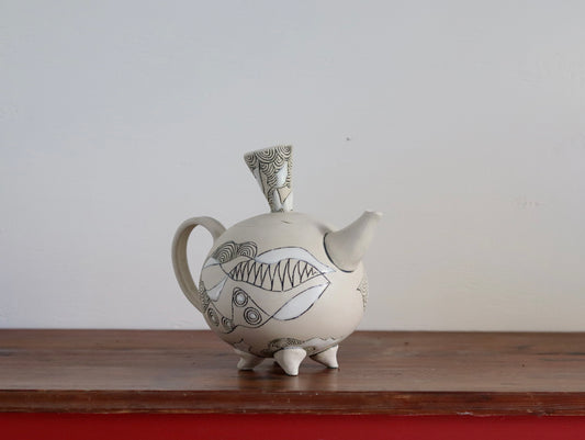 Teapot - White Abstract