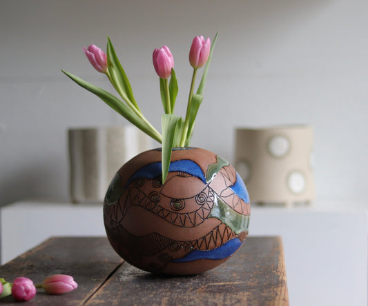 Orb - Dark Red - Abstract - Large