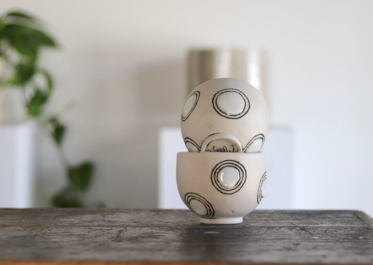 Bowl - White Circles - Small