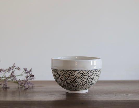 Bowl - White Scales - Medium