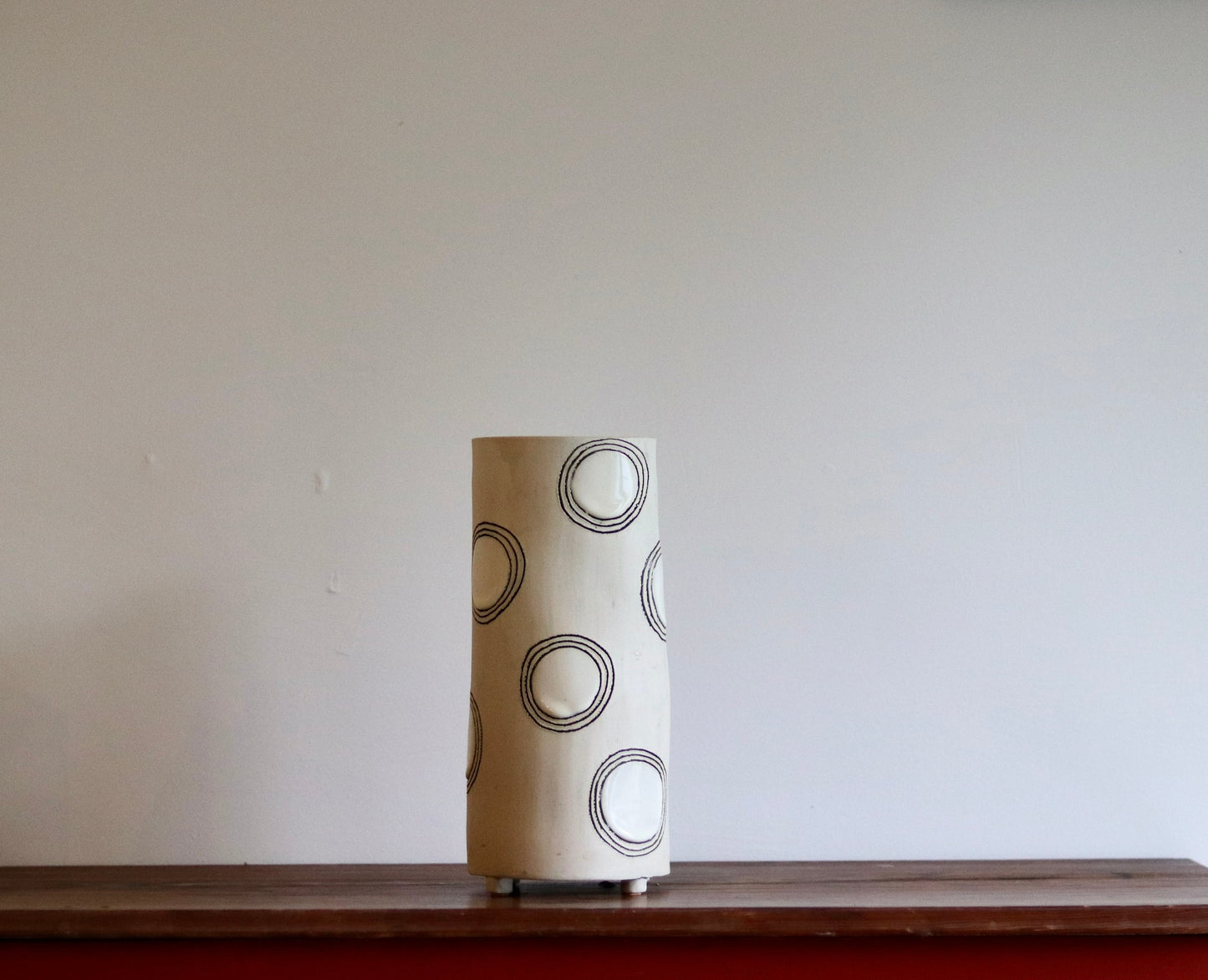 Vase - Circles - White - Tall