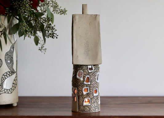 Lantern House - Tall with scale design and white windows