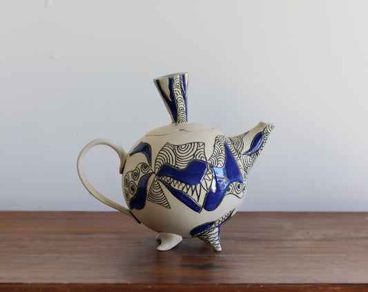 Teapot - Abstract w Blue