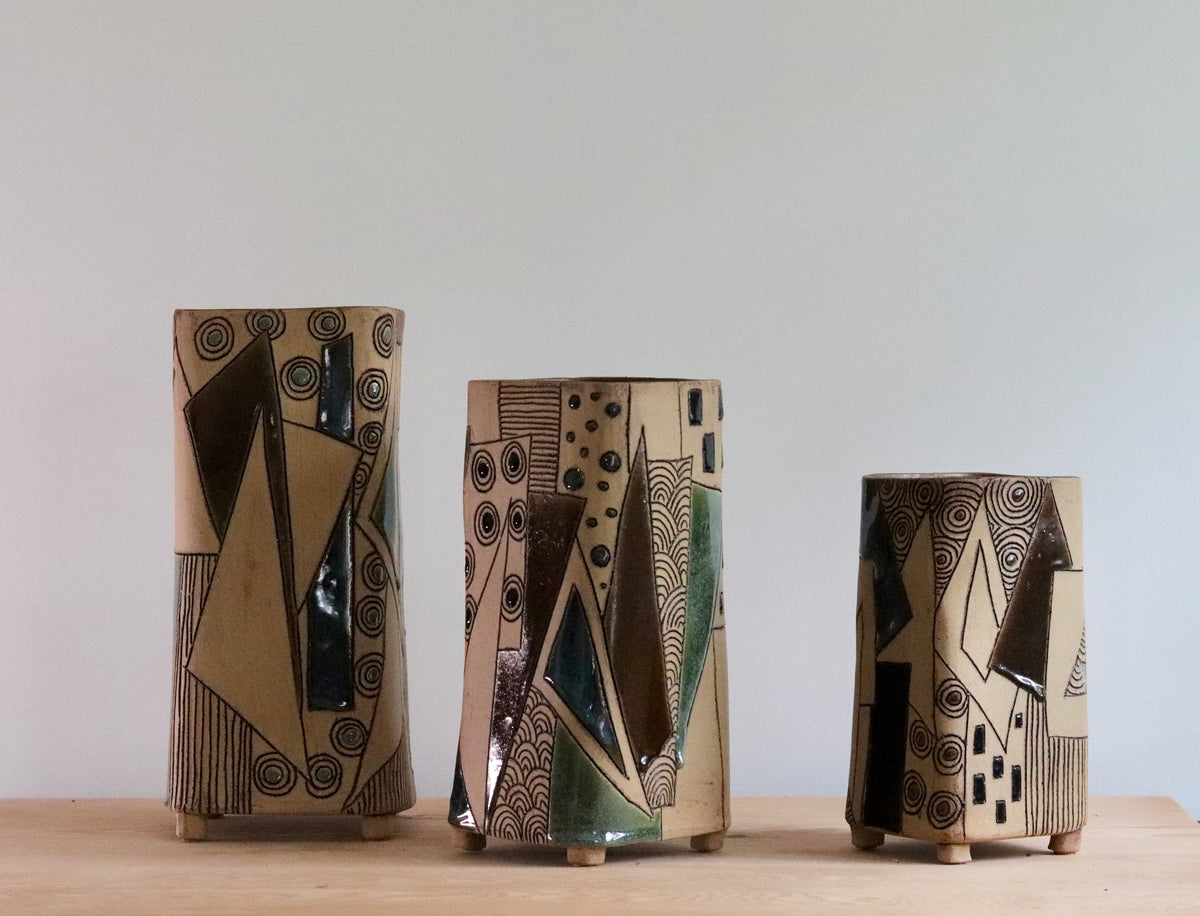 Vase - Abstract - Tan - Medium