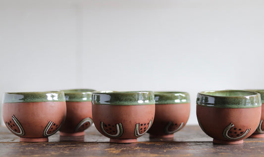 Bowl - Watermelon - Dark Red w Green Rim - Small