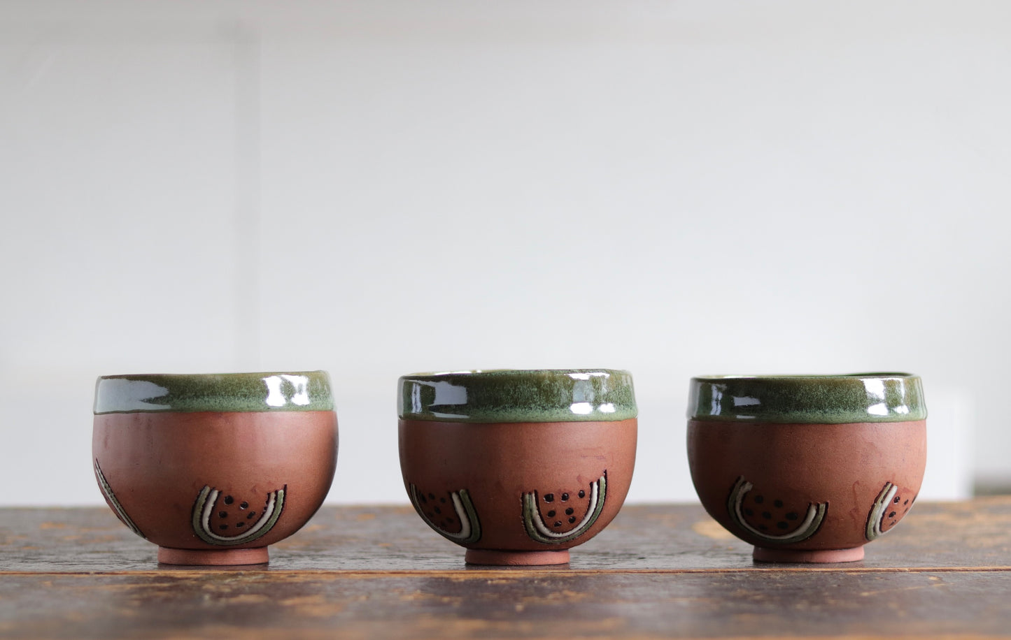 Bowl - Watermelon - Dark Red w Green Rim - Small