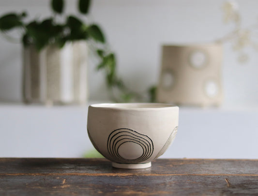 Bowl - White Circles - Medium