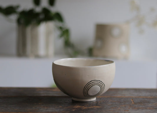 Bowl - White Circles - Medium