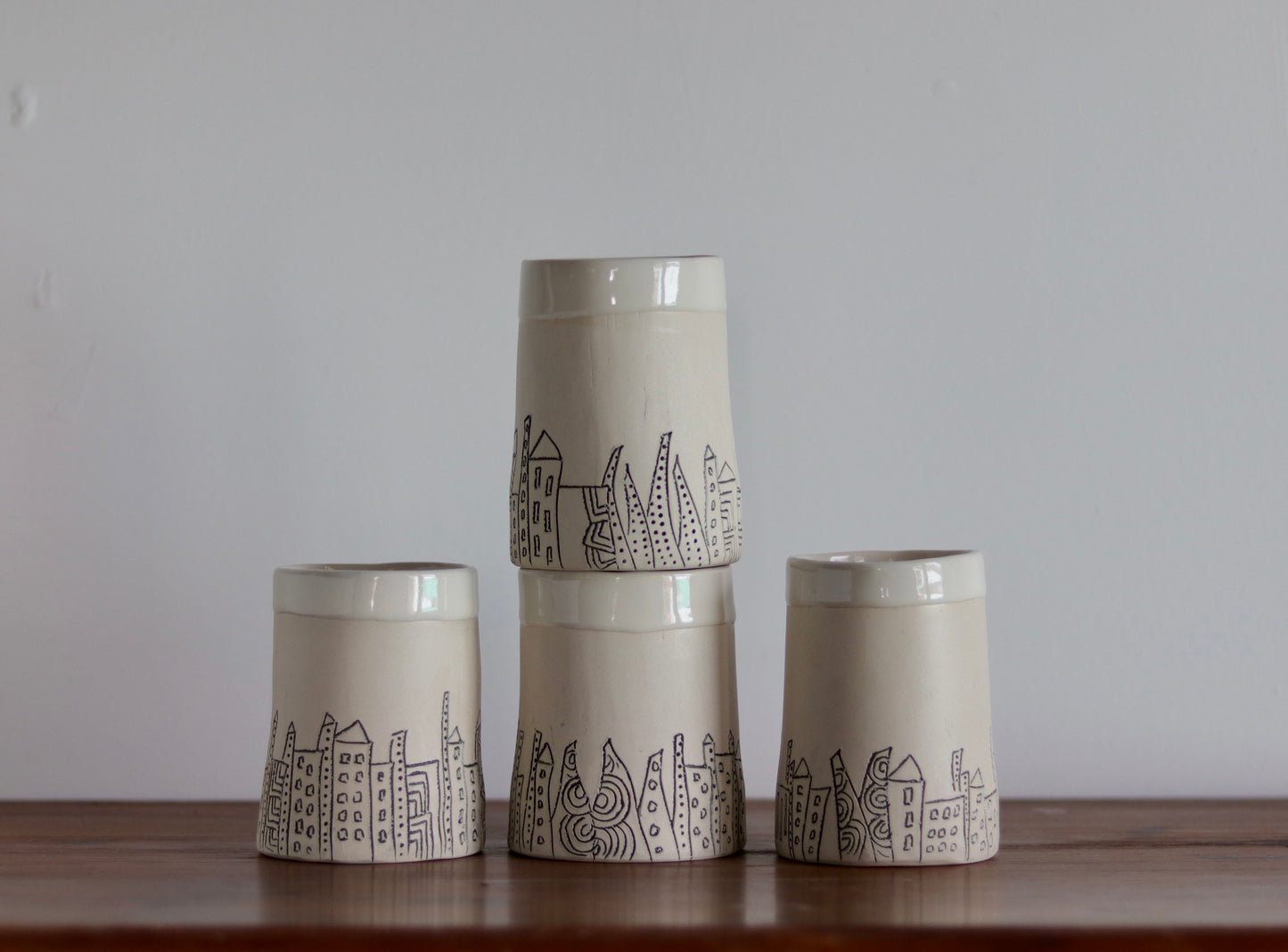 Tumbler - Cityscape - White w White Rim