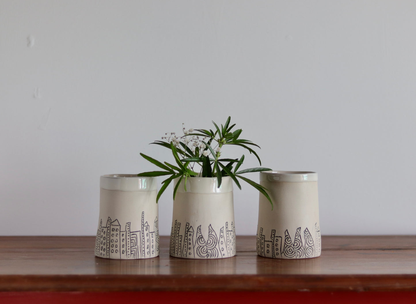 Tumbler - Cityscape - White w White Rim