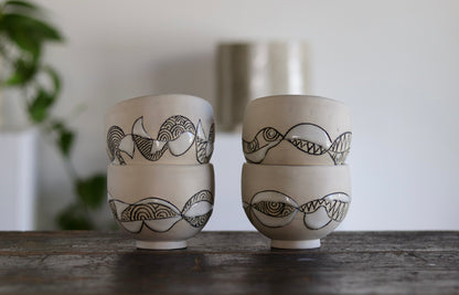 Bowl - White Abstract - Small