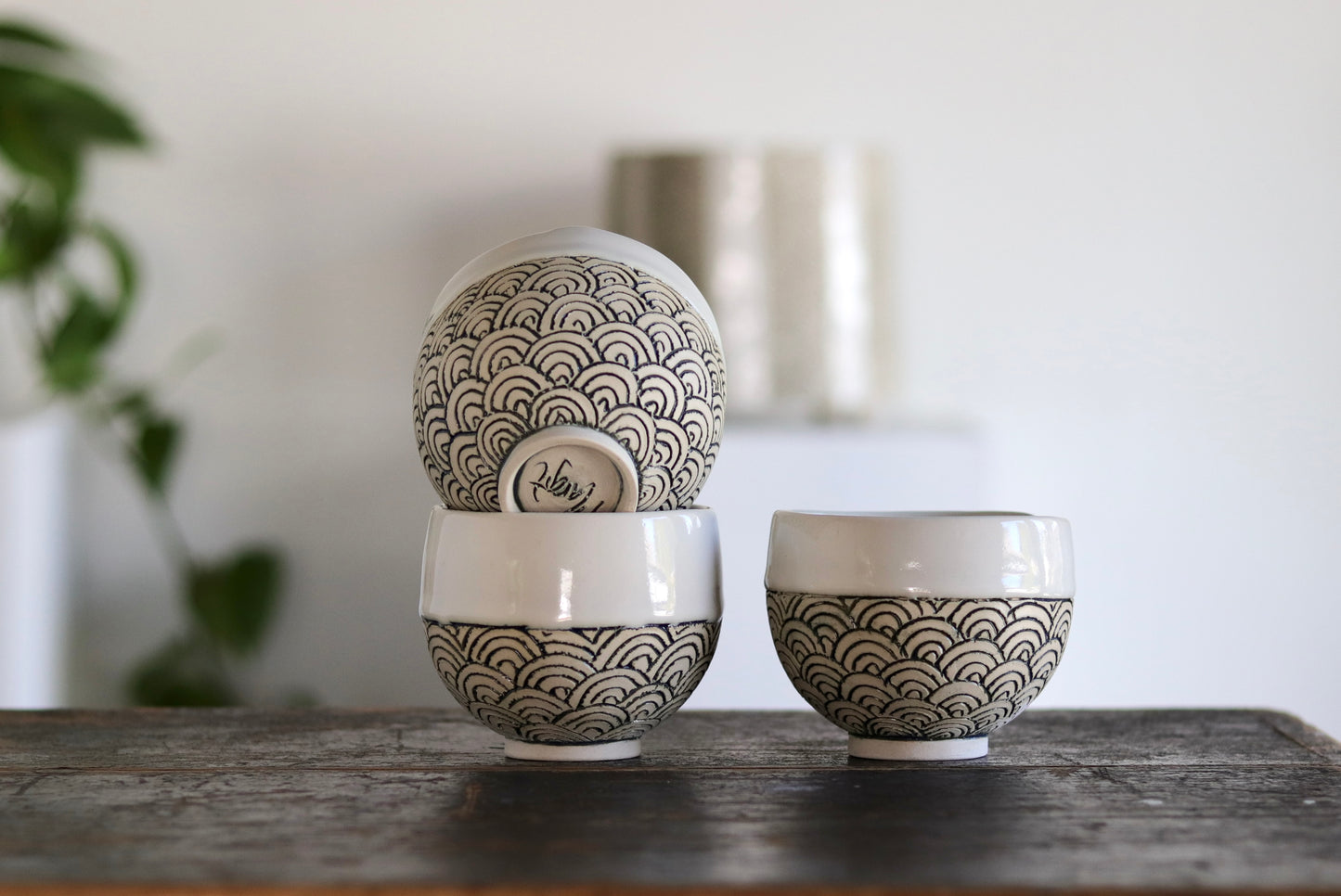 Bowl - White Scales - Small