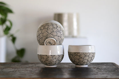 Bowl - White Scales - Small