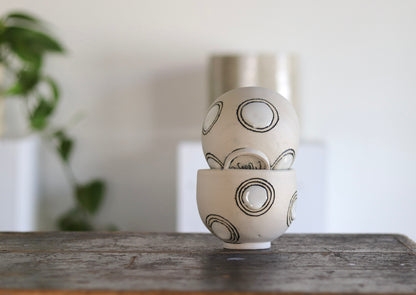 Bowl - White Circles - Small