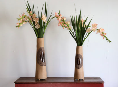 Vase - Circle - Tan - Tall