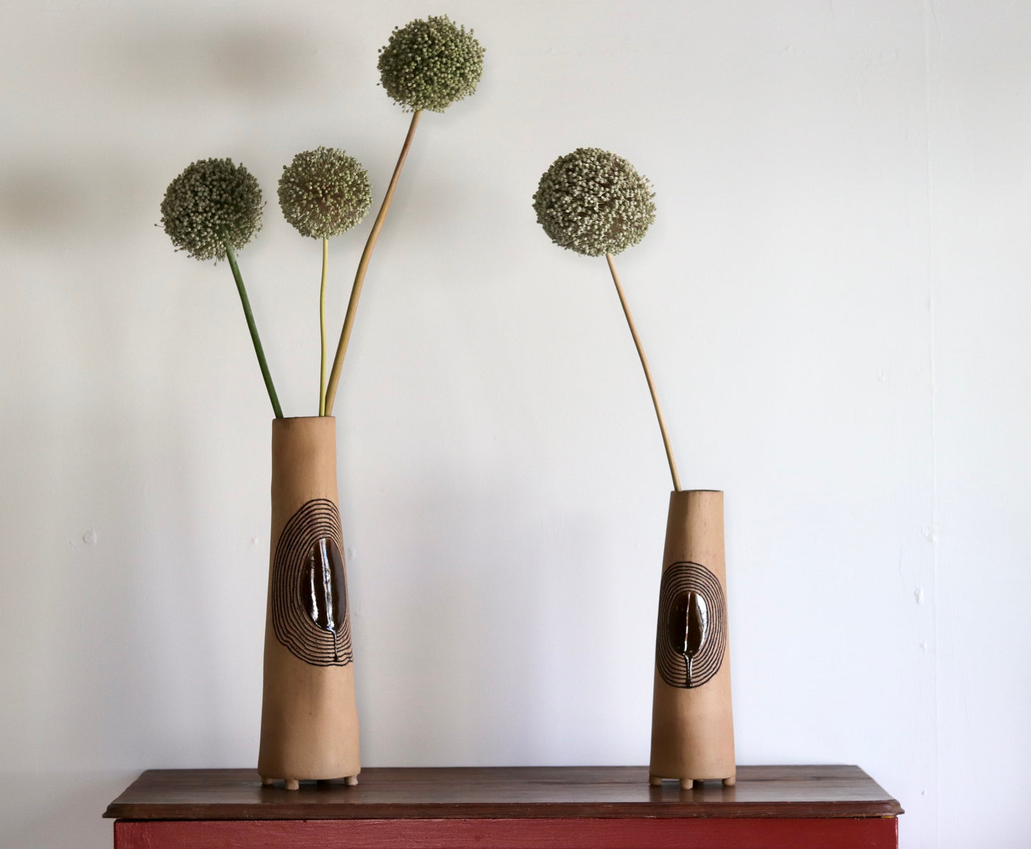 Vase - Circle - Tan - Tall