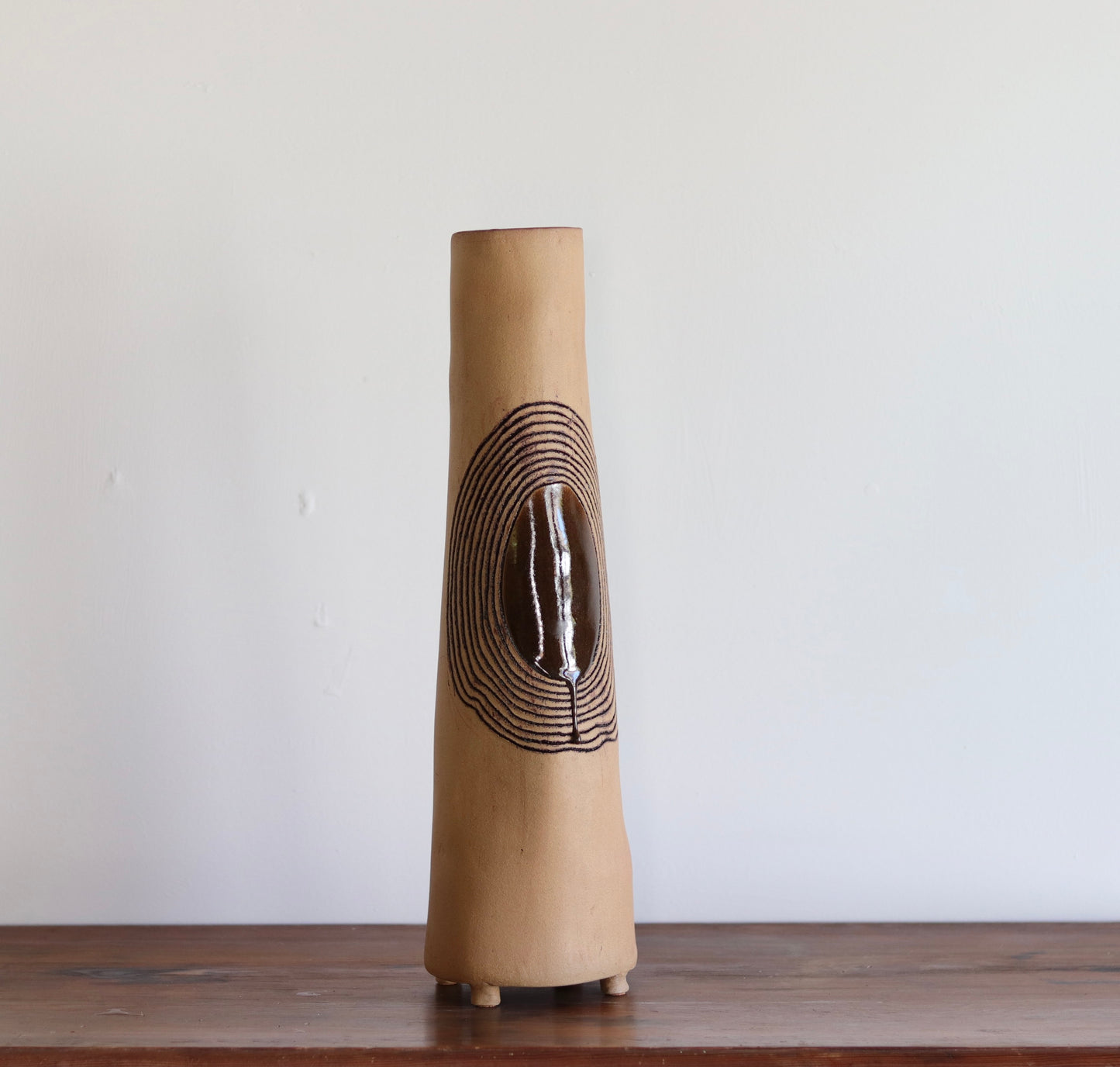 Vase - Circle - Tan - Tall