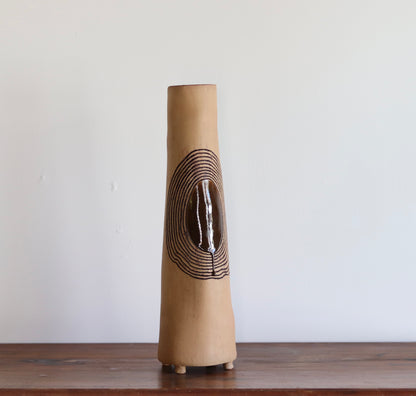 Vase - Circle - Tan - Tall