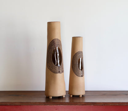 Vase - Circle - Tan - Tall