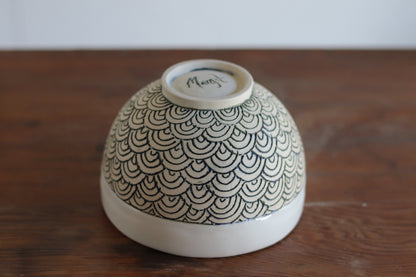 Bowl - White Scales - Medium