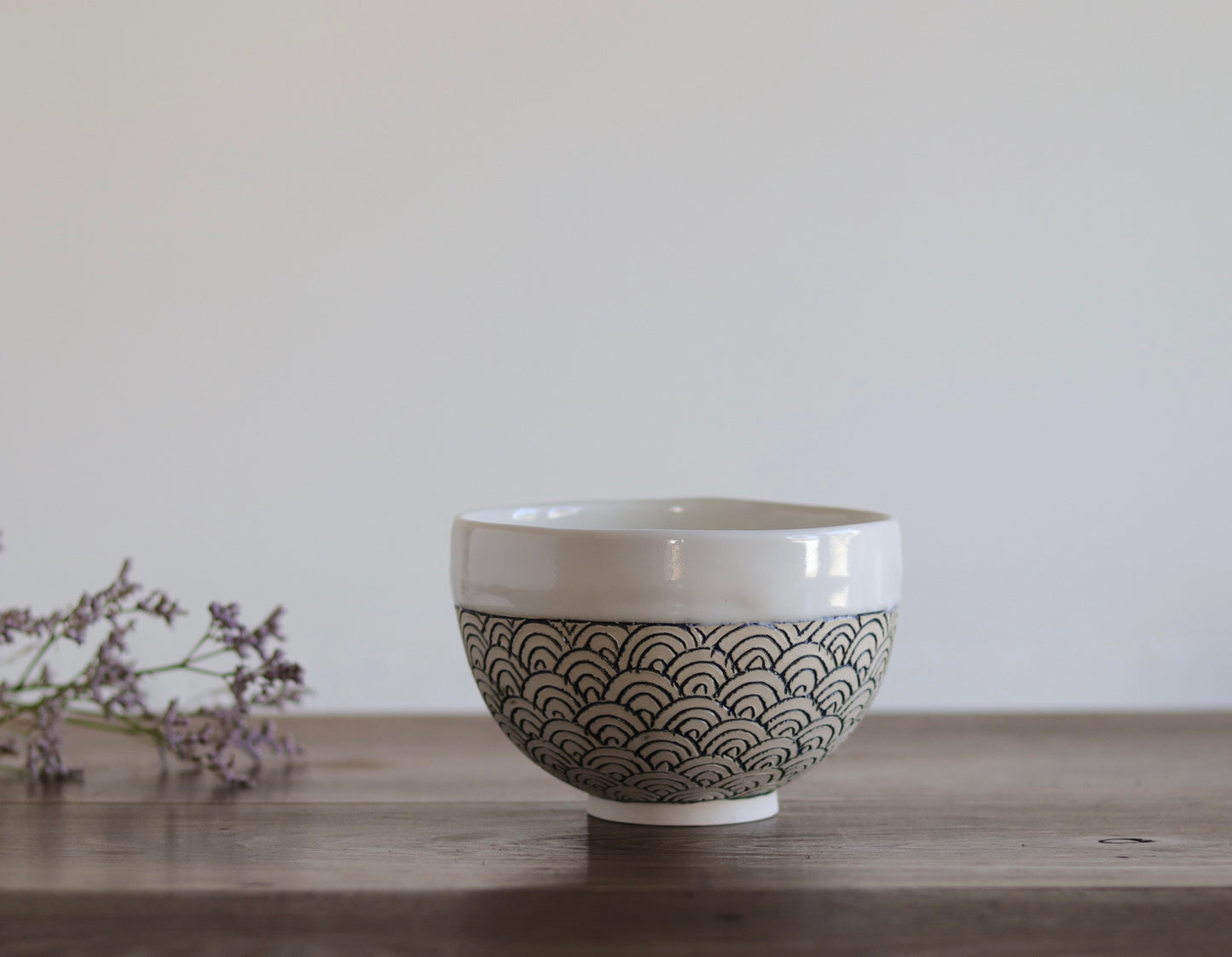 Bowl - White Scales - Medium