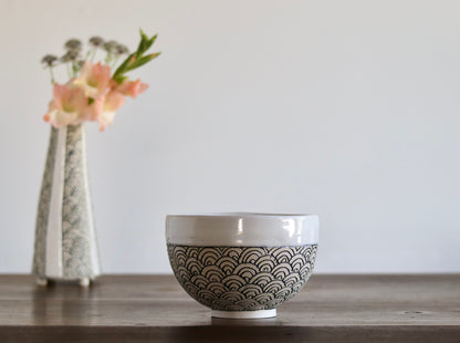 Bowl - White Scales - Medium