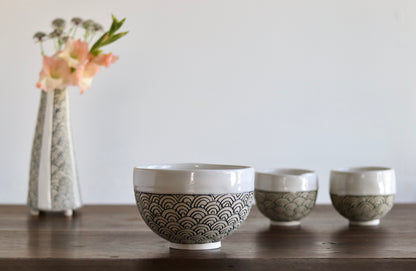 Bowl - White Scales - Medium