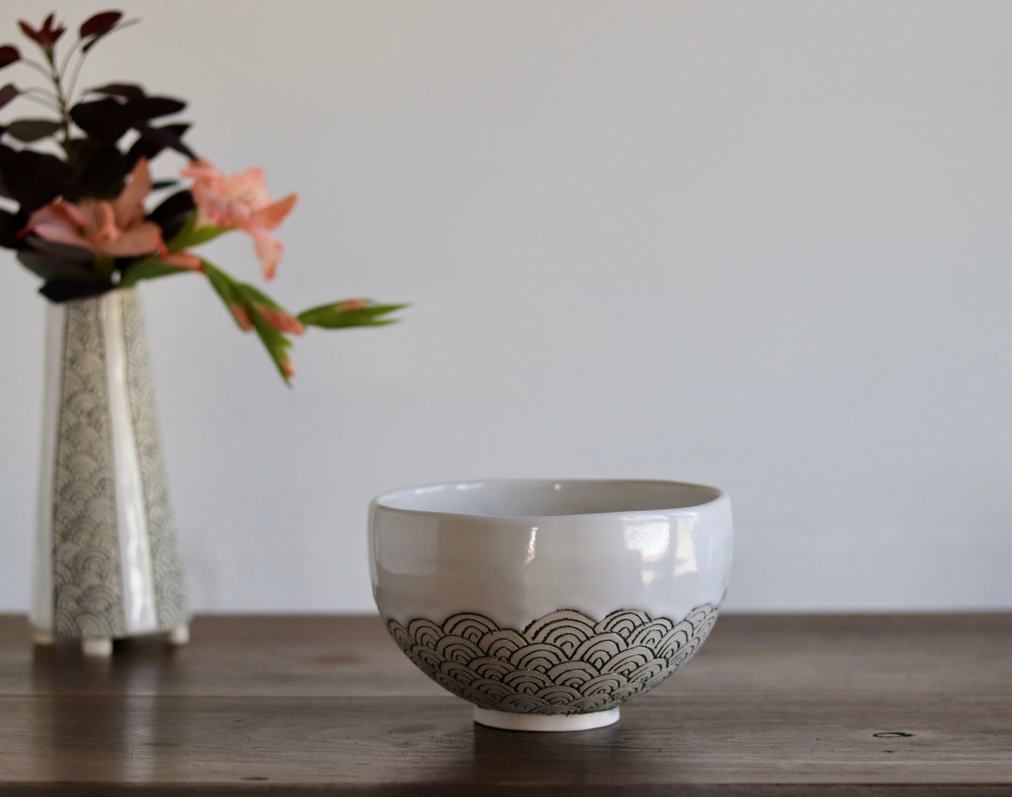 Bowl - White Scales - Medium