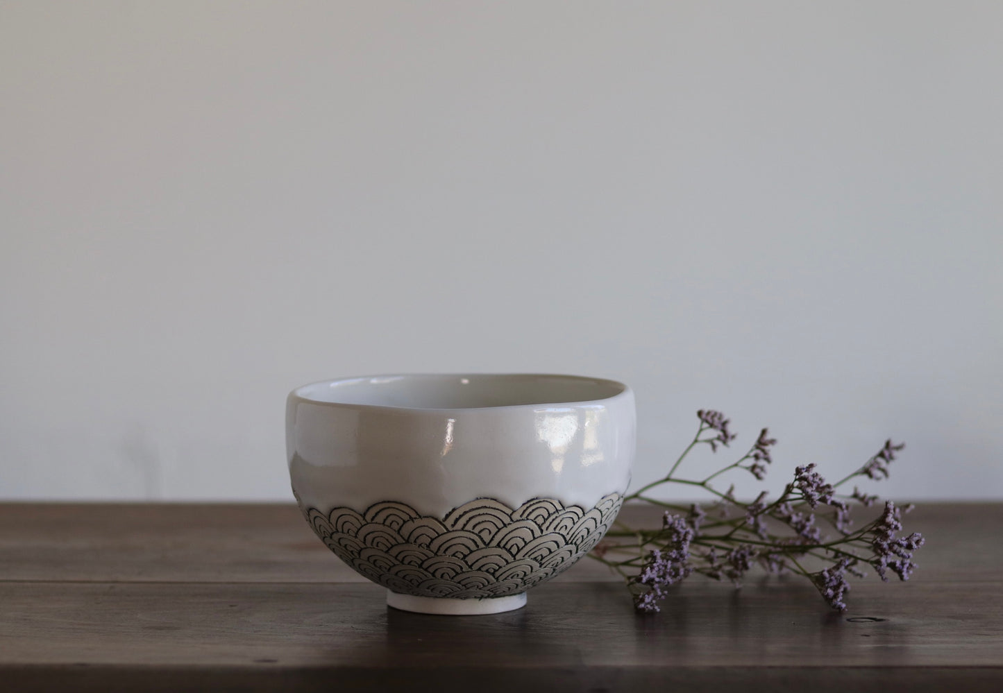 Bowl - White Scales - Medium