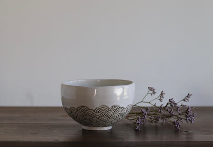 Bowl - White Scales - Medium