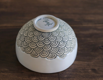 Bowl - White Scales - Medium