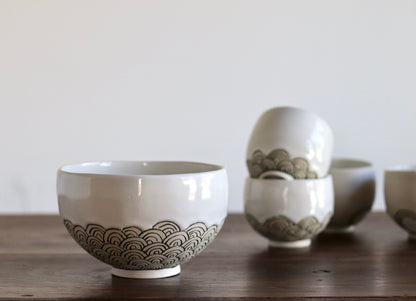 Bowl - White Scales - Medium