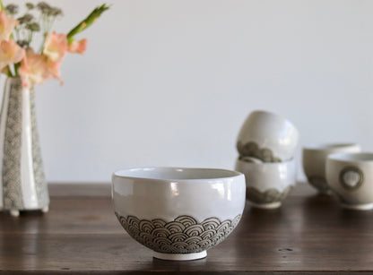 Bowl - White Scales - Medium