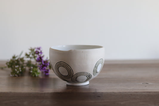 Bowl - White Circles - Medium