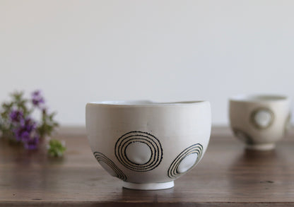 Bowl - White Circles - Medium