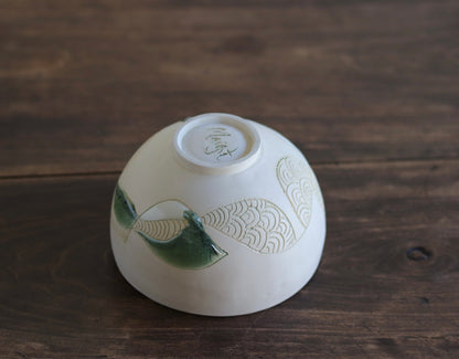 Bowl - White Abstract - Medium