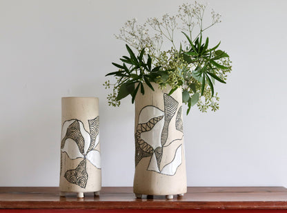 Vase - Abstract - White - Tall