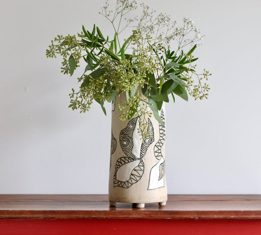 Vase - Abstract - White - Tall