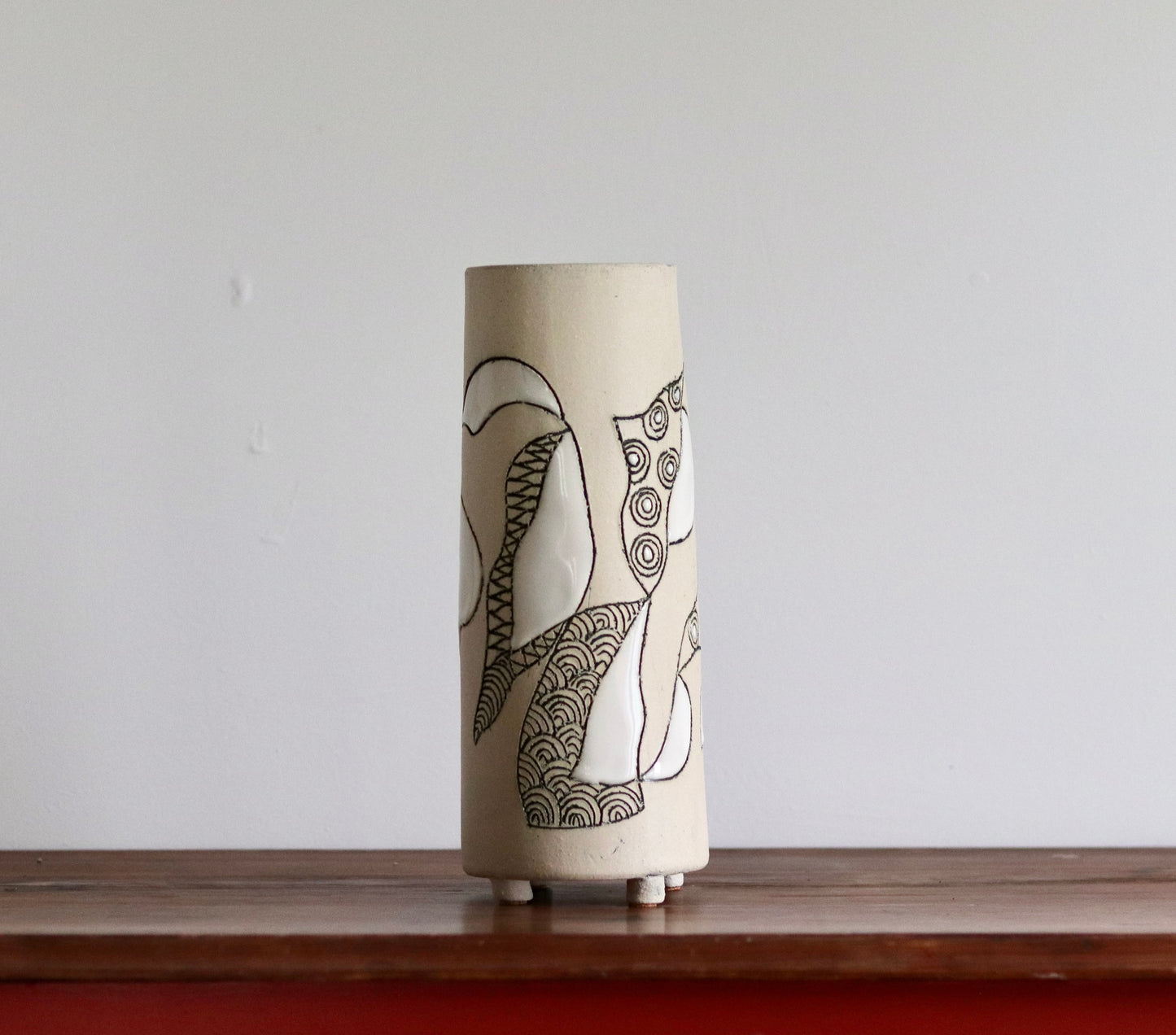 Vase - Abstract - White - Tall