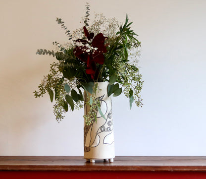 Vase - Abstract - White - Short