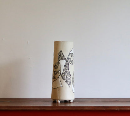 Vase - Abstract - White - Short